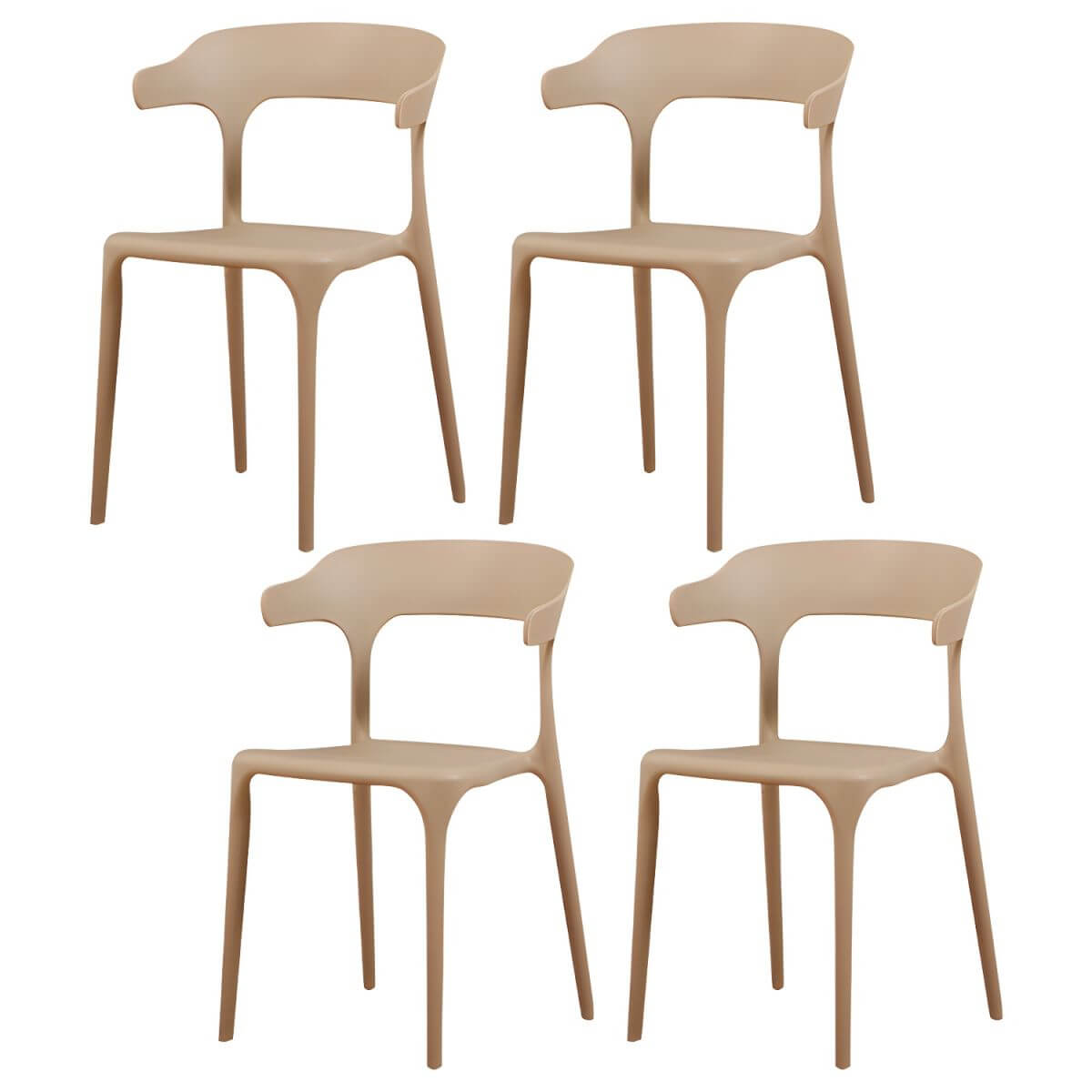 Stackable Nordic acrylic dining chair with armrest and clear acrylic legs