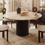 Round terrazzo dining table with durable design, perfect for home gatherings