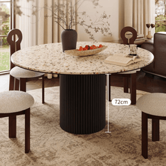 Chic Round Terrazzo Dining Table – Durable Design for Home Gatherings