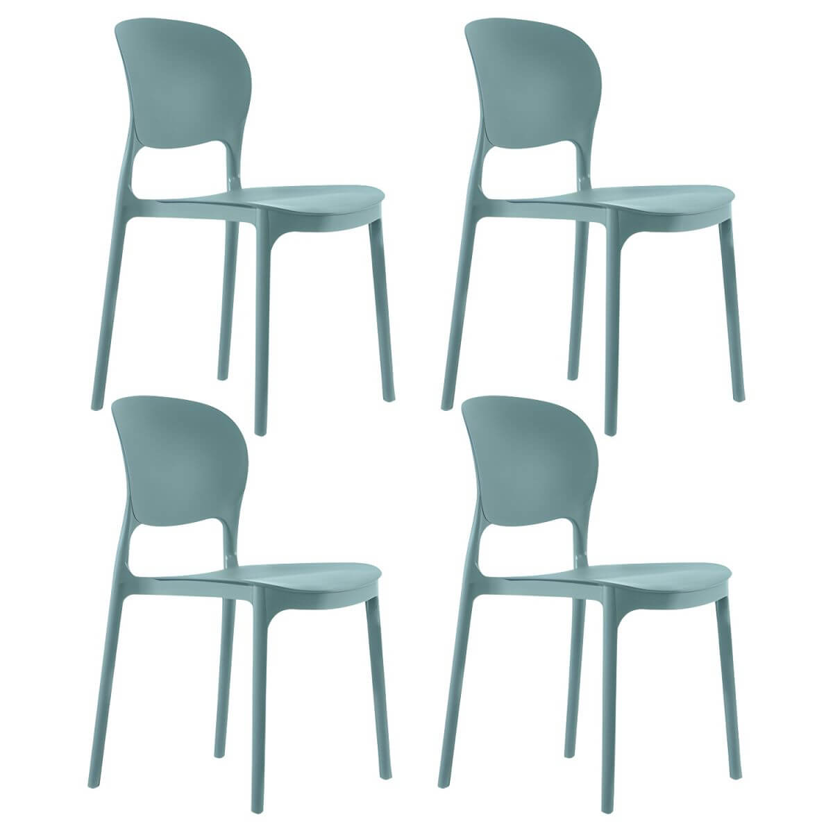 Stackable modern side chair with low back made of plastic and acrylic, perfect for contemporary dining