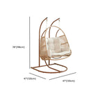 Tropical cocoa and cream upholstered porch swing with alloy frame, stand, and chain included