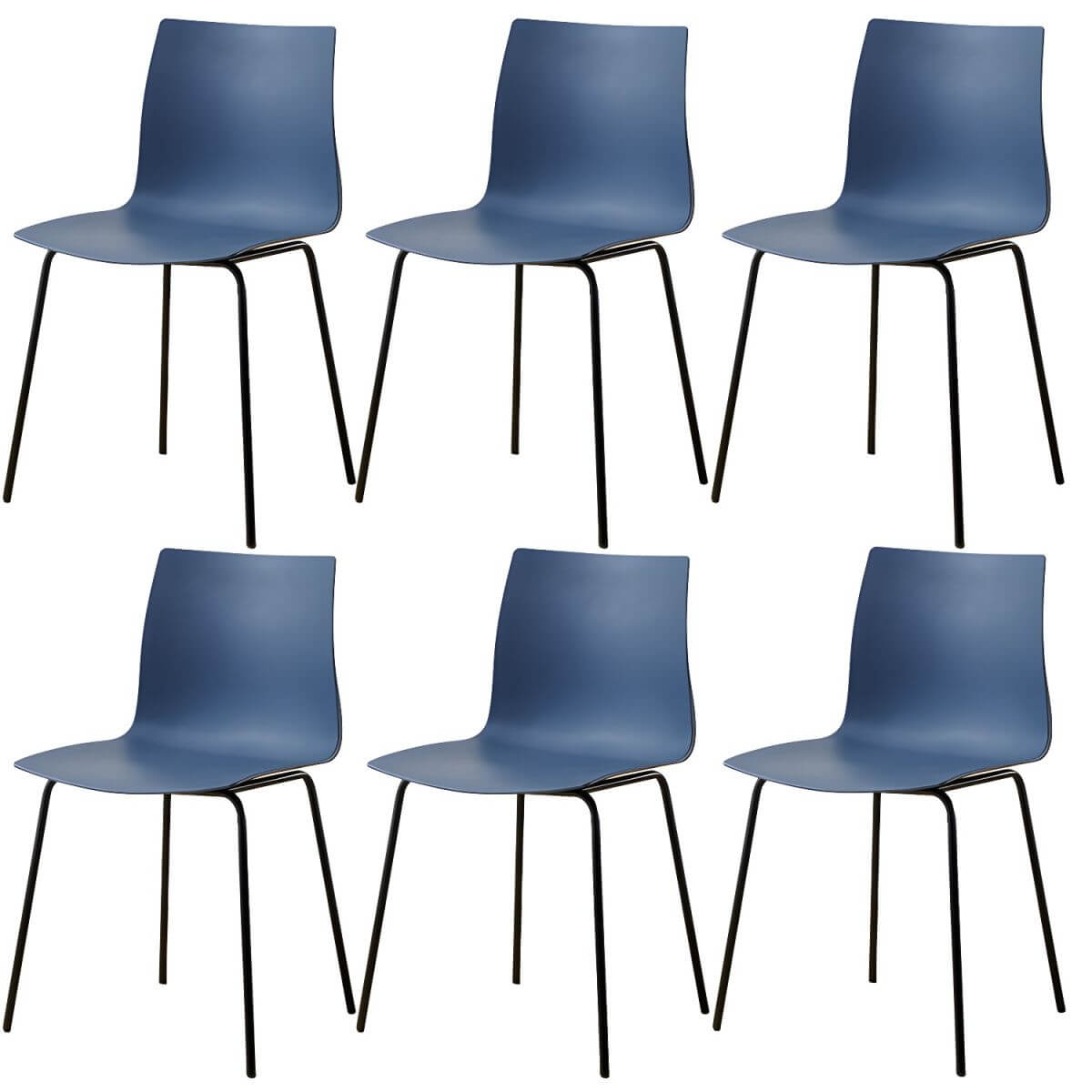 Modern plastic and acrylic side chair with metal legs, ideal for kitchen and dining rooms