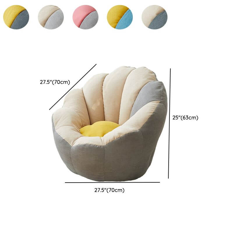 Lemon color cotton blend Papasan chair with slipcover and sewn pillow back accent