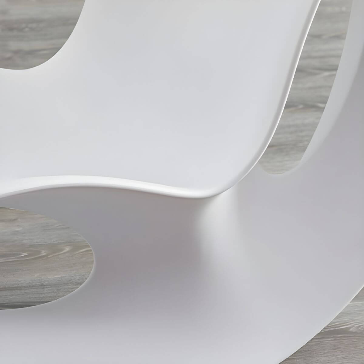 Contemporary plastic and acrylic rocking accent chair with modern design