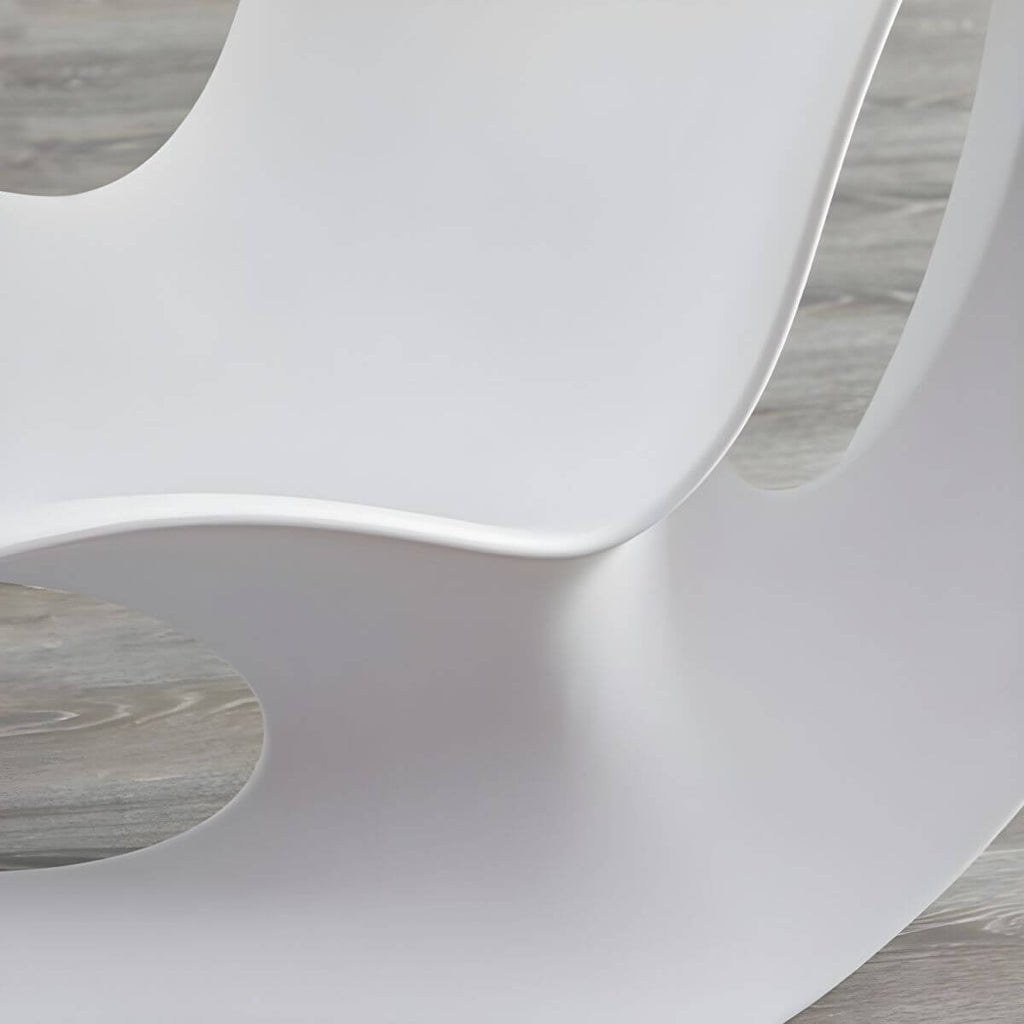Contemporary plastic and acrylic rocking accent chair with modern design