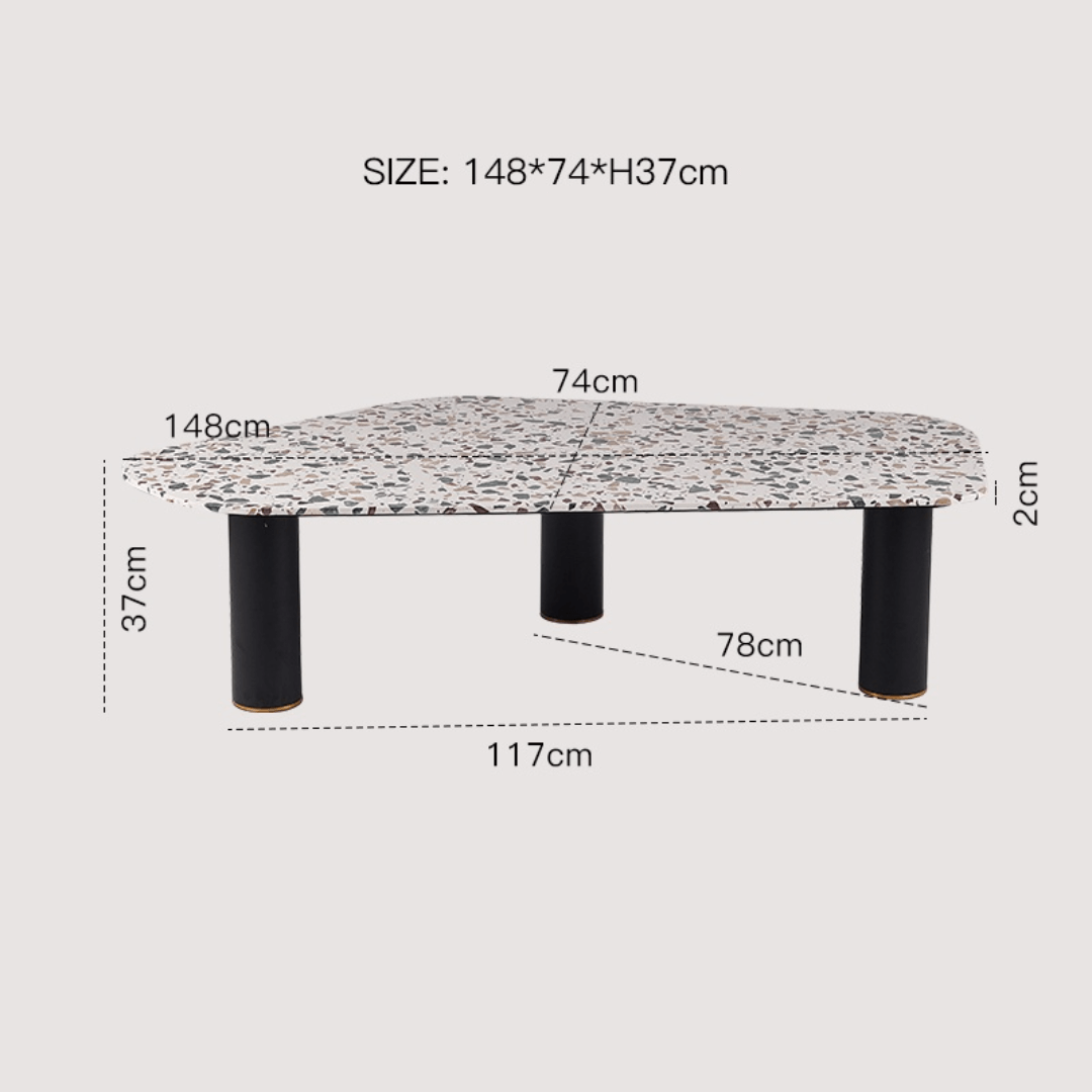 Terrazzo coffee table with contemporary design, perfect for small homes and chic office spaces