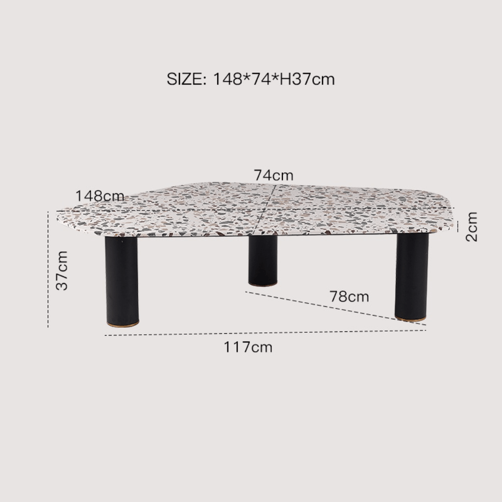Terrazzo coffee table with contemporary design, perfect for small homes and chic office spaces