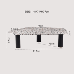 Table basse contemporaine en terrazzo - Idéale pour les petits logements et les bureaux chics
