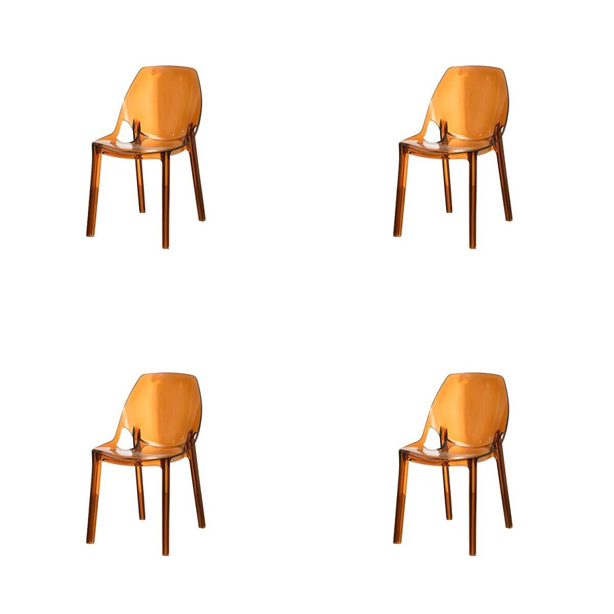 Armless acrylic side Parsons dining chair for indoor home use