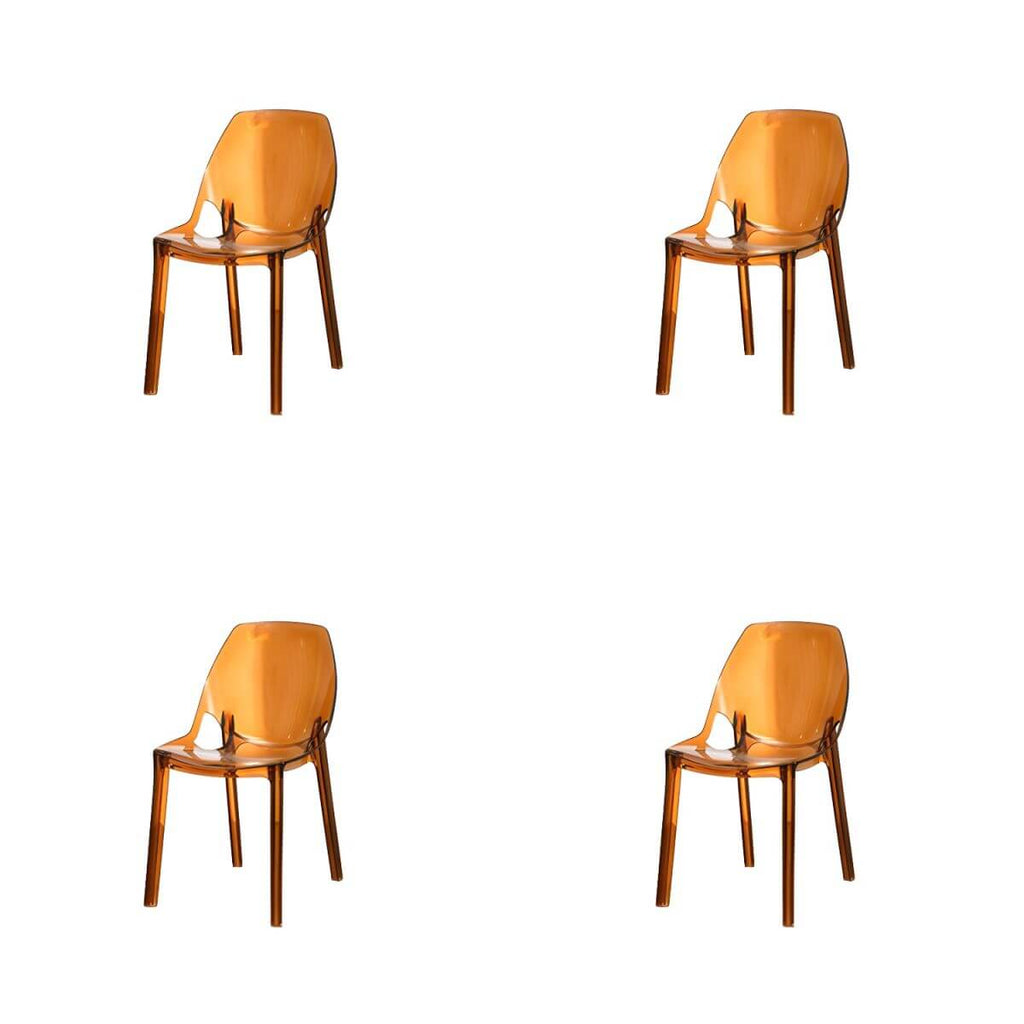 Armless acrylic side Parsons dining chair for indoor home use