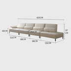 Cream white ergonomic sofa with transformable comfort and contemporary design