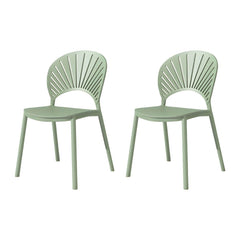Scandinavian Style Plastic & Acrylic Side Chair with Low Back for Kitchen & Dining Dining Chairs