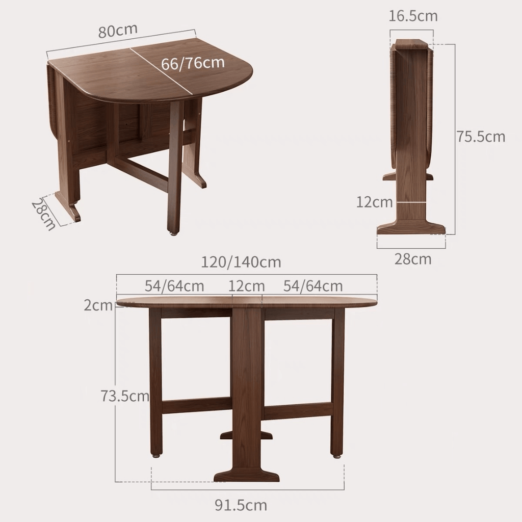 Wooden round folding table ideal for versatile home use and easy storage