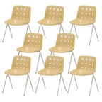 Stackable Scandinavian plastic and acrylic side chair with low back for dining