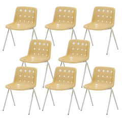 Stackable Scandinavian Style Plastic & Acrylic Side Chair with Low Back Dining Chairs