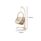 Tropical cocoa and cream upholstered porch swing with alloy frame, stand, and chain included