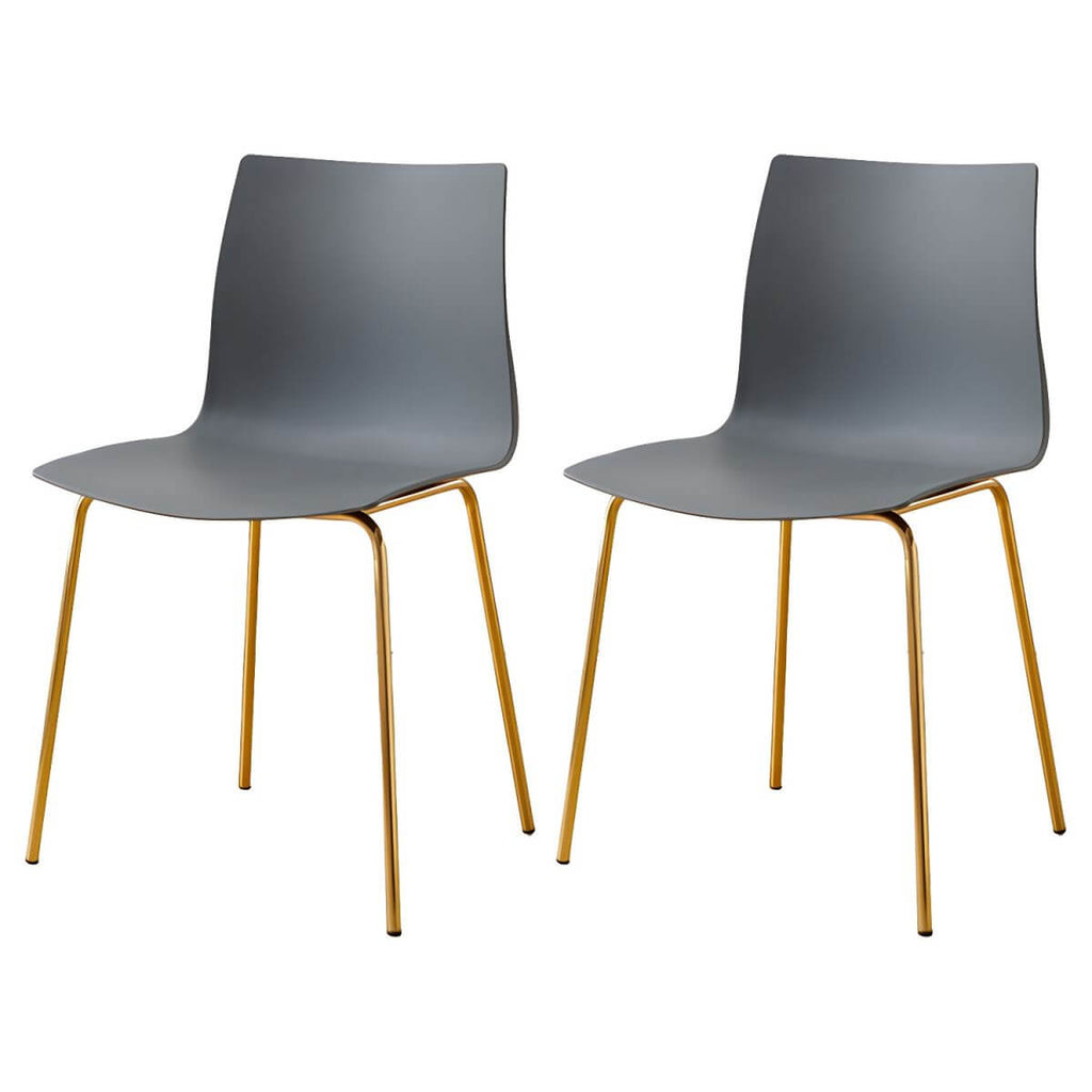 Modern plastic and acrylic side chair with metal legs, ideal for kitchen and dining rooms