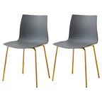 Modern plastic and acrylic side chair with metal legs, ideal for kitchen and dining rooms