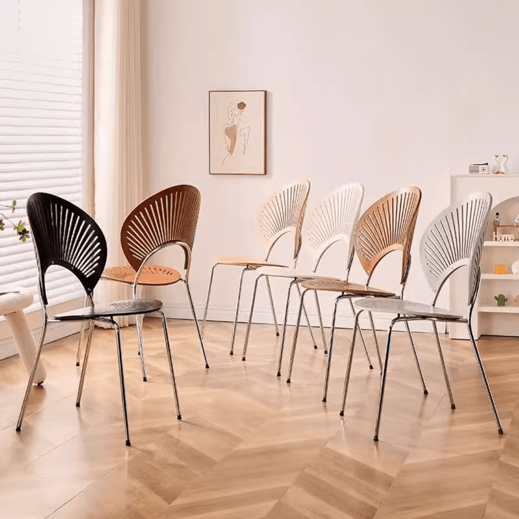 Half-elliptical terrazzo dining table with multicolor mosaic design, durable and stylish