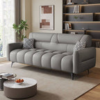Synthetic Leather Arm-Included Grey Standard Sofa, Grey, 79"L x 28"W x 33"H, Latex