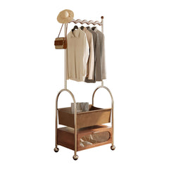 Mobile Freestanding Clothes Rack Bottom Storage Multi-functional Garment Organizer