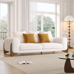 89 Inches Modern 3 seater sofa with Solid Wood Legs