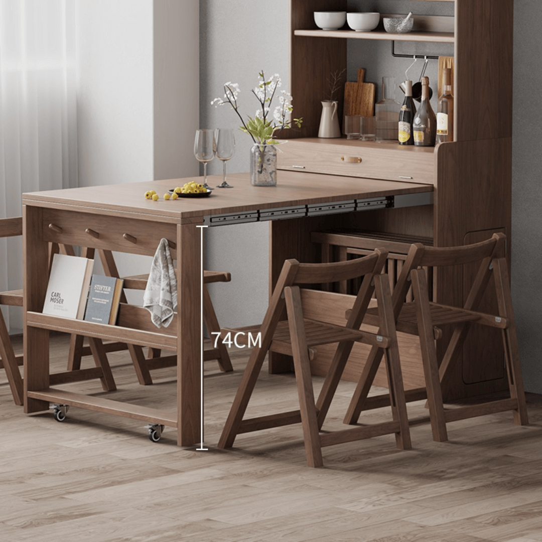 Space-saving folding table perfect for dining and work in small cozy homes