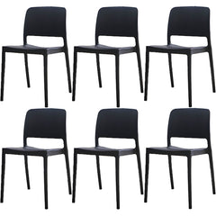 Scandinavian Plastic & Acrylic Dining Chair with Low Back Rest and Armless Design Dining Chairs