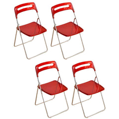 Collapsible Open Back Side Chair with Plastic & Acrylic Material - Modern Kitchen & Dining Dining Chairs