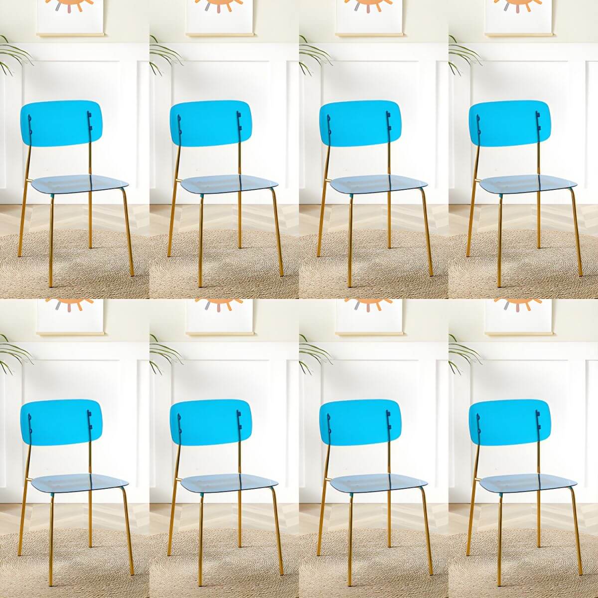 Transparent acrylic dining chair with modern design, perfect for living room and kitchen seating