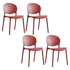 Modern Plastic Open Back Dining Side Chair 32"H Acrylic Dining Chair for Restaurant Dining Chairs