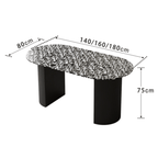 Modern black and white terrazzo dining table with sleek vintage design