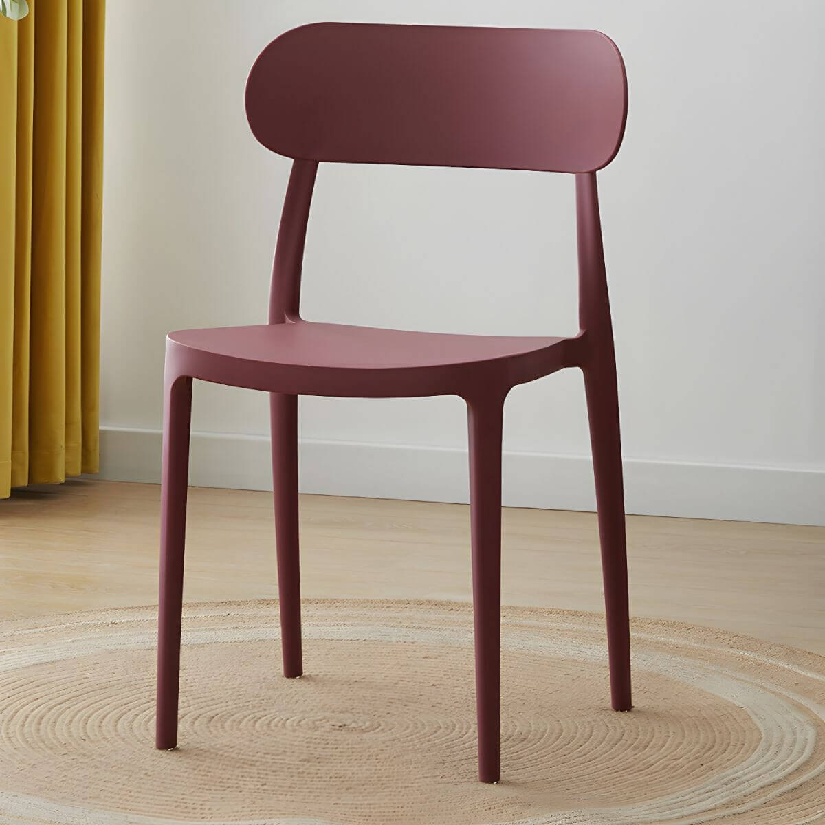 Modern Scandinavian dining chair made of plastic and acrylic, perfect for kitchen and dining areas