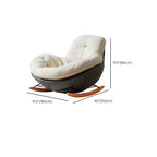 Button-tufted upholstered wooden rocking accent chair with black legs