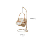 Tropical cocoa and cream upholstered porch swing with alloy frame, stand, and chain included