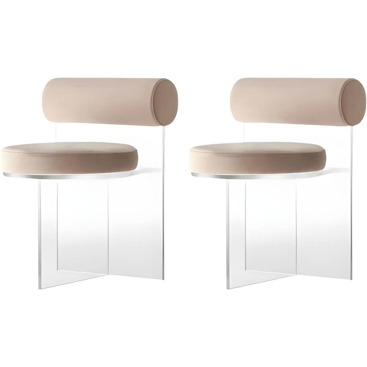 Acrylic contemporary dining chair with solid back, perfect for modern dining rooms