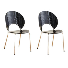 Scandinavian Style Stackable Plastic & Acrylic Side Chair with Silver Legs Dining Chairs