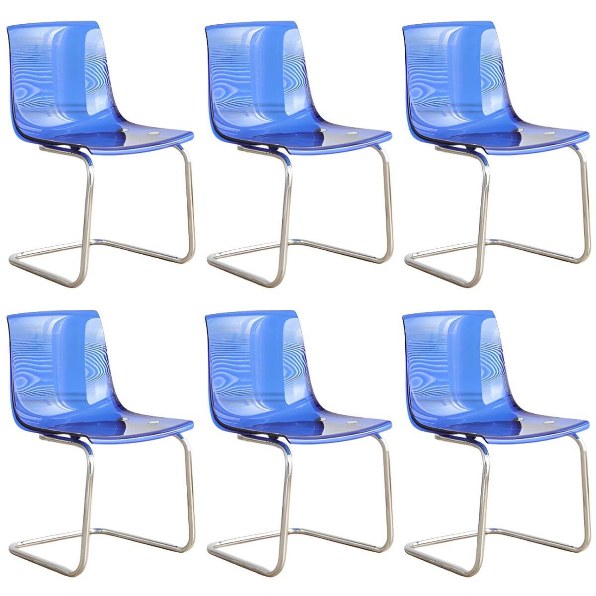 Scandinavian style plastic and acrylic non-upholstered side dining chair