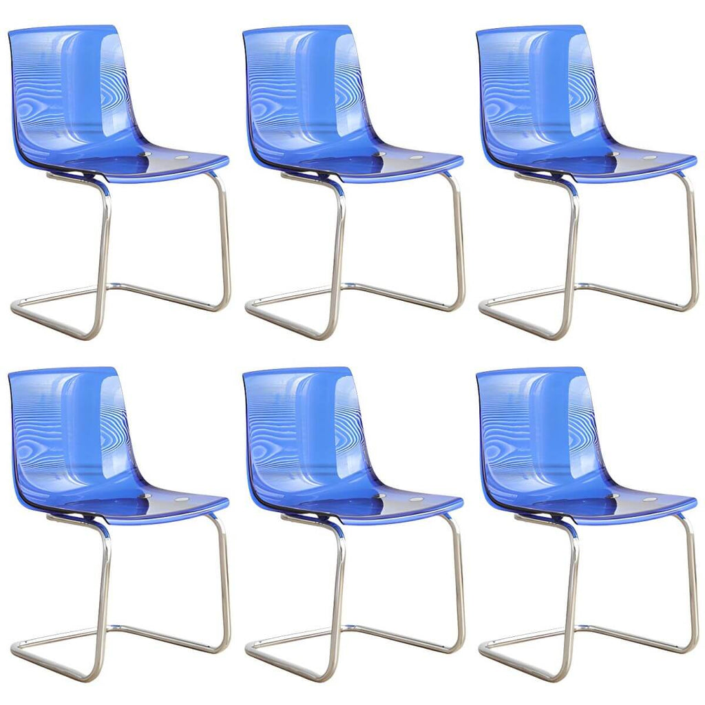 Scandinavian style plastic and acrylic non-upholstered side dining chair