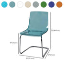 Scandinavian style low back side chair made of plastic and acrylic, ideal for kitchen and dining areas