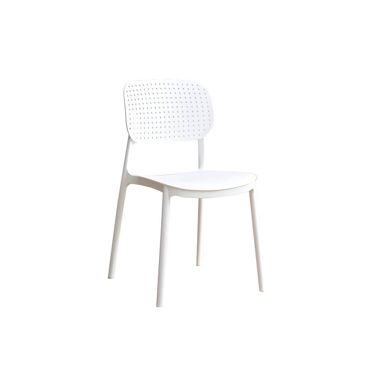 Stackable Scandinavian style plastic and acrylic side chair with low back for dining
