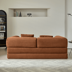 78.7'' Compress Upholstered Convertible Sofa Bed with Corduroy Fabric