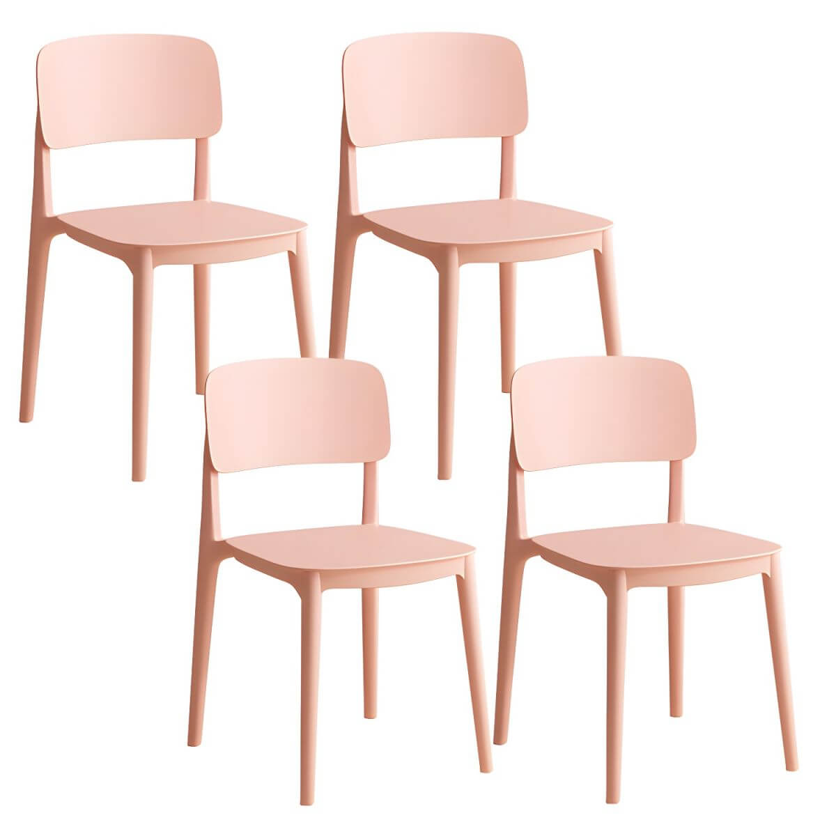 Scandinavian style stackable plastic and acrylic side chair for kitchen and dining
