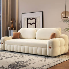 3-in-1 Sofa Bed with Space-Saving Design, Cream White
