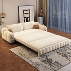 3-in-1 Sofa Bed with Space-Saving Design, Cream White