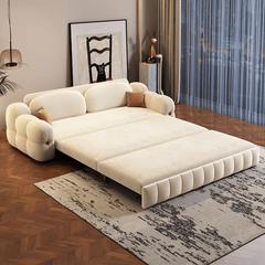 3-in-1 Sofa Bed with Space-Saving Design, Cream White