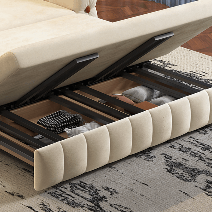 3-in-1 Sofa Bed with Space-Saving Design, Cream White