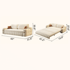 3-in-1 Sofa Bed with Space-Saving Design, Cream White