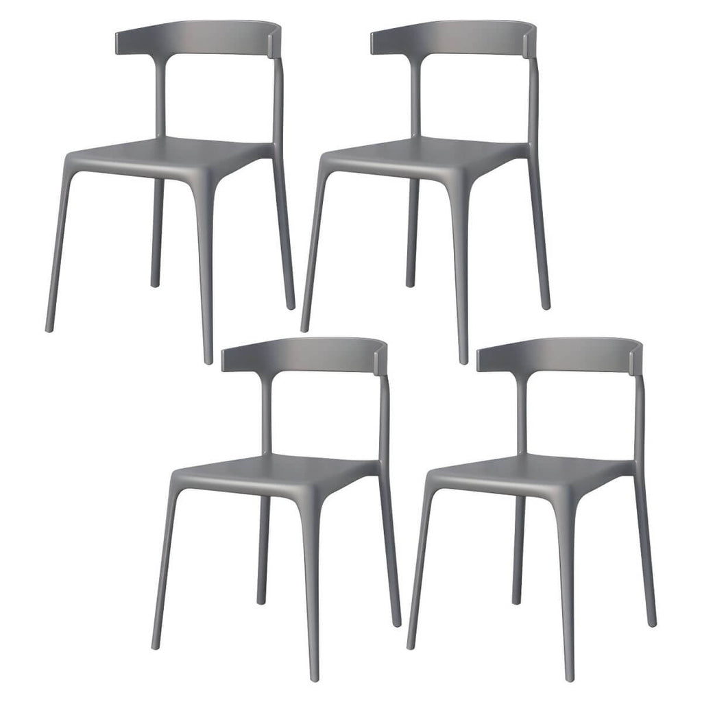 Stackable Nordic acrylic dining chair with backrest and acrylic legs