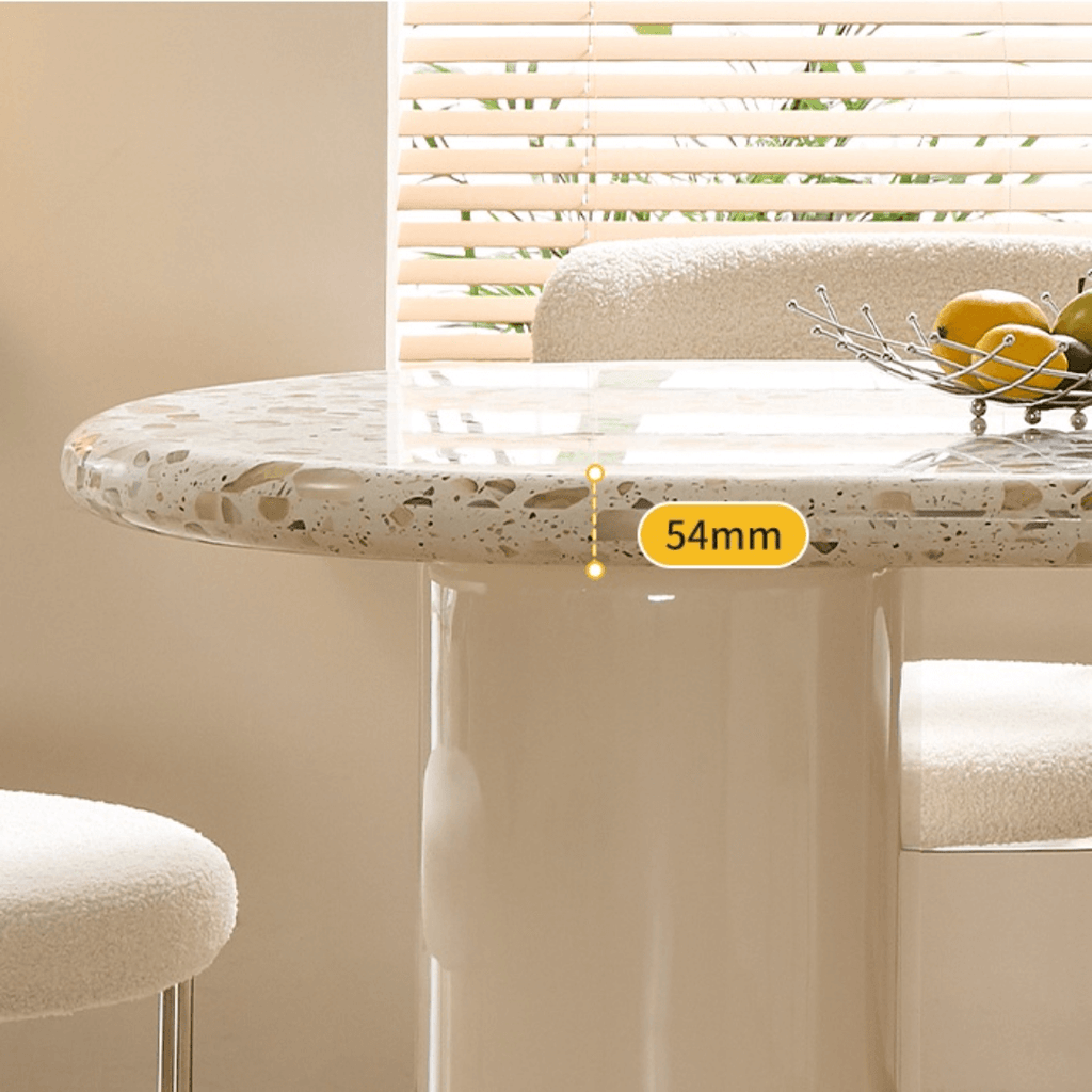 Terrazzo dining table combining premium quality with safety and stylish design
